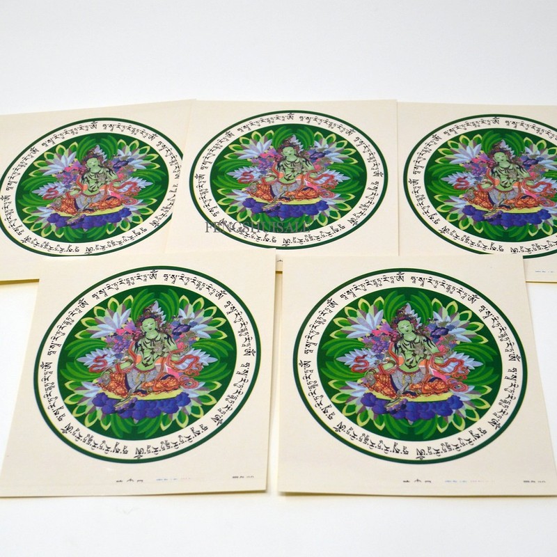 fengshuisale Fengshui Green Tara Window Amulet Sticker W Free Red