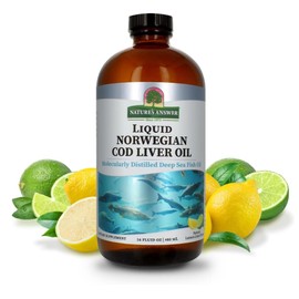 Natural's Answer Liquid Omega-3 Fish Oil – 480 ml – Natural Lemon Flavour – High EPA & DHA – Supports Heart, Brain & Joint Health