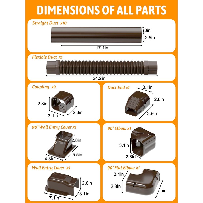 Kalkehay 3" W x 16Ft L Brown Line Set Cover