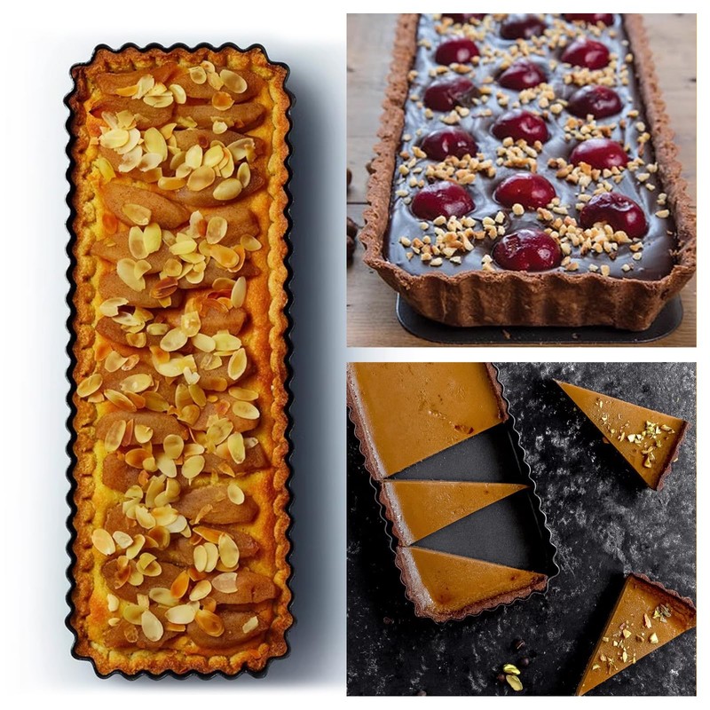 QKNOSM 2 stampi per torte con fondo di sollevamento, antiaderente,