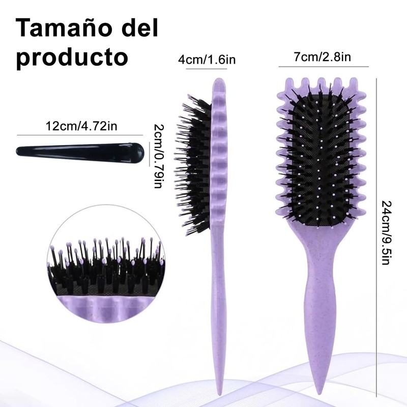 3 PCs Peine para peinar el cabello rizado, Cepillo para