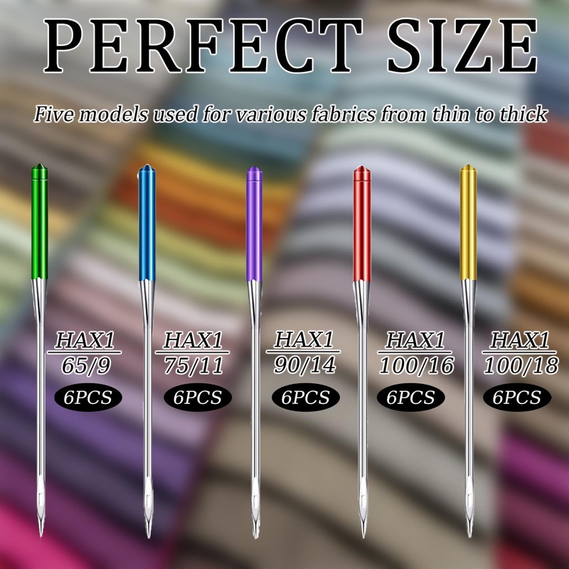 30 Universal Sewing Machine Needles, T9 Bearing Steel Durable Needles