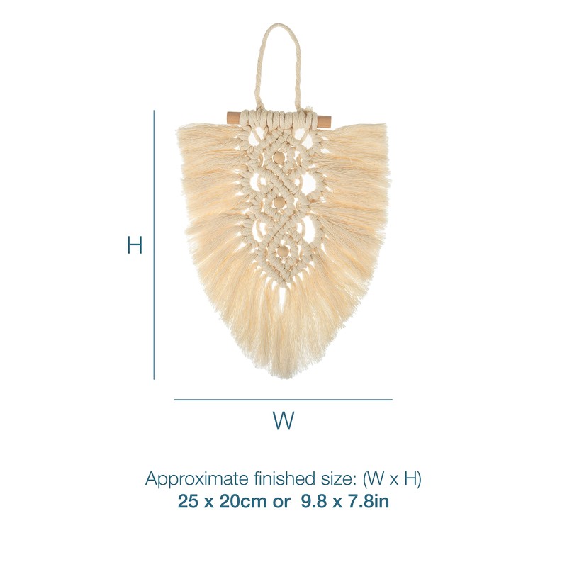Trimits Make Your Own Macramé Decoration Kit, Natural Feather