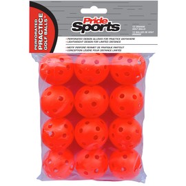 PrideSports Golf PAWB5612 Orange Perforated Practice Balls,12 pcs
