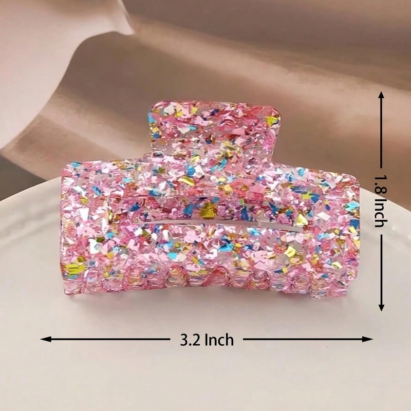 Glitter Hair Claw Clips for Women, Strong Hold Hair Clips