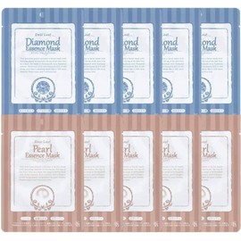 Sanyo Bussan Diary Leaf Essence Mask, Individually Packaged, Hotel Specifications, Made in Japan, Concentrated Moisturizing, Large, 0.9 oz (25 g) x 100 Pieces (Pearl & Diamond, 10 (5 each))