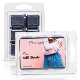 The Candle Daddy Yea... Still Single - 2 oz Wax Melt- 6 Cubes- Strawberry Guava Scent Valentine's Day, Gift for Women, Men, BFF, Friend, Wife, Husband, I Love You, Him or Her Adult Funny Present