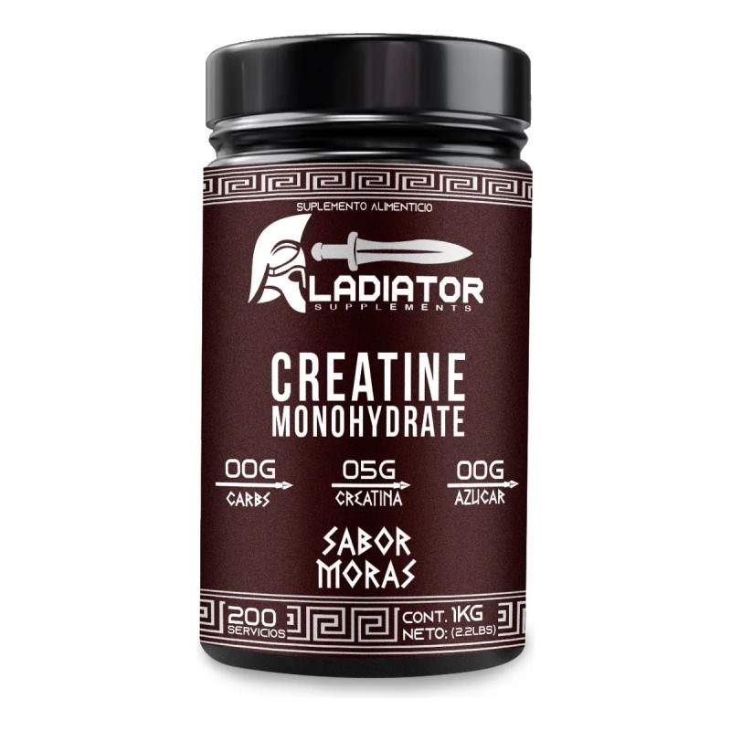 Creatina Gladiador Monohidratada 1k C/u 200 Servicios Varios Moras-mango