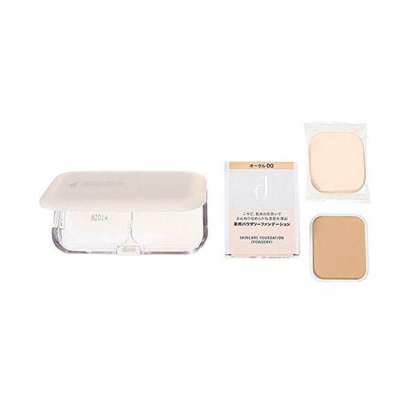 [Set] Shiseido d program d program Medicated Skin Care Foundation (Powdery) SPF 17/PA+++ 10.5g [Refill] (with sponge) + case Ochre 30 (stock)
