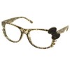 FancyG Cute Nerd Glass Frame with Bow Tie Cat Eyes