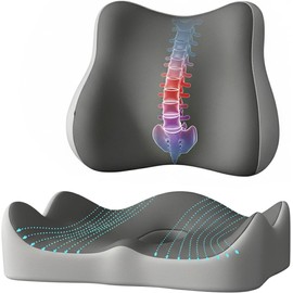 Soporte Lumbar para Silla de Oficina,Cojin para Silla de Oficina con Memory,Alivio para Cojin para Coxis y Ciatica Lumbar,Cojin Ergonomico Silla Oficinas,para Coche,Silla de Ruedas