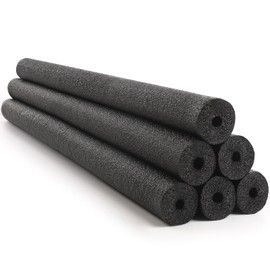 Hollowfly 6 Pack Jumbo Pool Noodles Swimming Floating Foam Tube Extra Large Hollow Bright Swimming Pool Noodles Bulk Heavy Duty for Adults(Black,55 x 3.5 Inch)