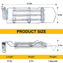 AMI PARTS 4391960 WP4391960 Dryer Heating Element Kit 279816 Thermal Fuse fit for Whirlpool Kenmore Est-ate Ro-per Dryer-Replaces 279247,279248,279410,3367,AP6009347, PS11742505