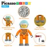 Picasso Toys Magnetic Character Action Figures 4-Piece Astronaut for Building