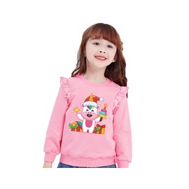 LXKA Kids Girls Christmas Jumper Sweatshirt Xmas Jumpers Toddler Unicorn Tops Baby T-Shirts Long Sleeve Cotton Crew Neck Casual Winter Clothes Age 1-7 Years