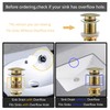 SWHYGER Bathroom Sink Drain Without Overflow Polished Gold,Bath Faucet Vessel