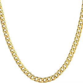 KRELVIXOS Collar Estilo Cadena Cubano Moda De Acero Inoxidable Oro Joyería Hombre Mujer Regalo 5mm-60cm
