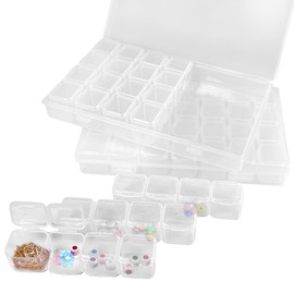 Guyuyii 56 Slots Diamond Painting Storage - 2 Pack with 28 Grids Each - Perfect for Craft Supplies, Jewelry, and On-the-Go Projects