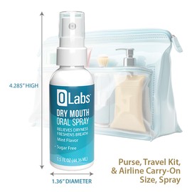 OLabs Dry Mouth Spray with Peppermint Flavor for Fresh Breath, Sugar Free, Alcohol Free, 1.5 Ounces, 2 Pack