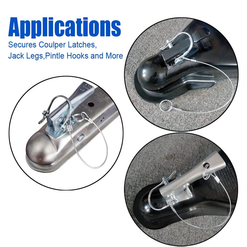 HILILON 10Pcs Trailer Coupler Pin 5/16x 1-3/4（WxL） Prevents Loss Trailer