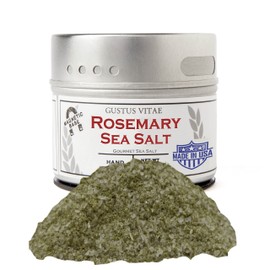 Rosemary Sea Salt | Gourmet Infused Sea Salt | Artisanal Seasoning | - Non GMO, All Natural | Sustainably Sourced, Ultra Premium | Handcrafted in Small Batches in USA | GLP-1 Friendly | Magnetic Tin | Gustus Vitae | #10