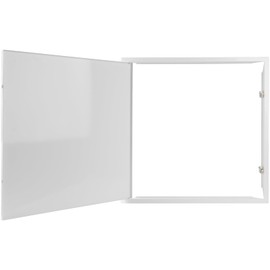 REPA MARKET 24" x 24" Inch Galvanized Steel Access Panel Door with Click Open/Close Mechanism, for Indoor Use, Opening Flap Cover Plate Latch, Inspection Hatch, White Polymer Coating