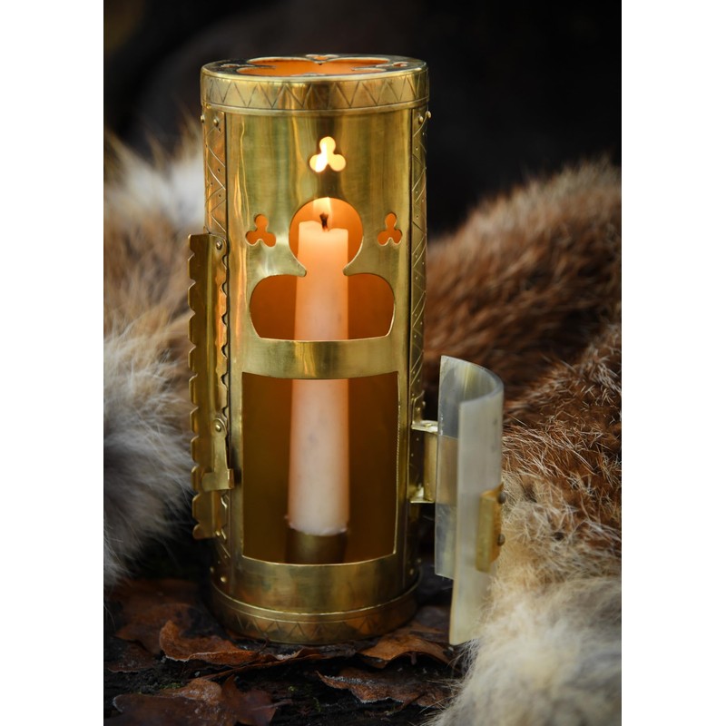 Brass Lantern with Horn Door
