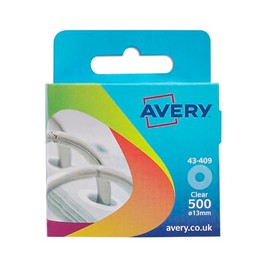 Avery Reinforcement Rings, 13 mm Diameter, Clear, 500 Labels (934241)