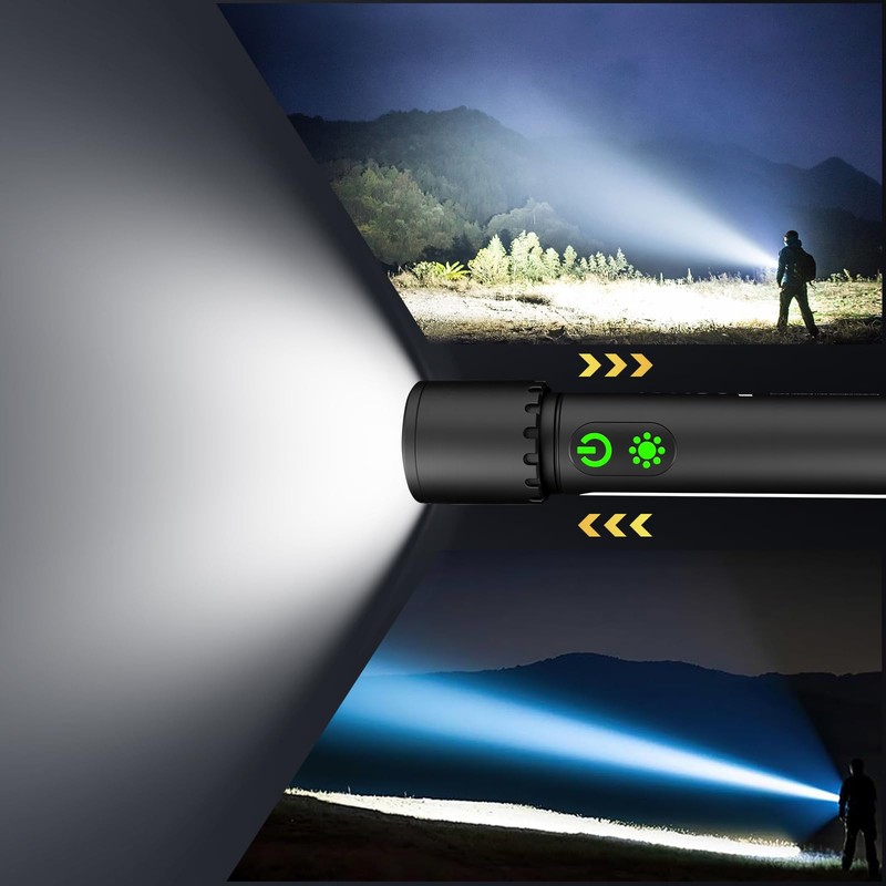Rechargeable Flashlight 3 Light Source, High Lumens Magnetic Flashlights High
