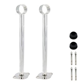 Rannb Ceiling-Mount Bracket Wardrobe Pipe Bracket Rod Lever Support Holder Fit 32 to 33mm Rod 300mm/11.8" Length-2pcs