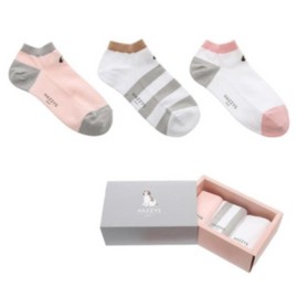 Hazzys (대구신세계)HAZZYS DAILY 퍼피 면혼방 발목양말 3족 세트 HISS5F004WT (Daegu Shinsegae) HAZZYS DAILY Puppy Cotton Blend Ankle Socks 3-Pair Set HISS5F004WT