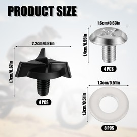 NQEUEPN 8pcs Motorcycle Helmet Screws, Helmet Visor Screws with 8pcs Rubber Washers Motorcycle Helmet Accessories (Black, Silver)
