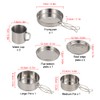 Lixada Camping Cookware Mess Kit 8PCS Stainless Steel Cooking Pot