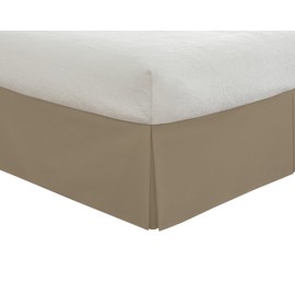 Lux Hotel Bedding Tailored Bedskirt, Classic 14” Drop Length, Pleated Styling, Twin, Mocha