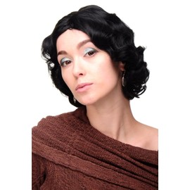 WIG ME UP A4002-1 Lady Quality Wig Short Bob 20s 30s Twenties Movie Star Diva Charleston Swing Style Wave Black