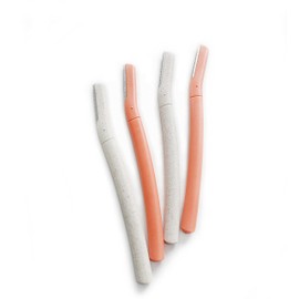ChaosssCo Facial Fuzz-Free Razor, Eyebrow Trimmer Professional Exfoliating Dermaplaning Tool, Peach Fuzz Shaver and Multipurpose Home Skin Care for Women (Pack of 4, 2 Orange and 2 Gray)