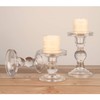 Lewondr Glass Candle Holders, 3 Pieces Crystal Clear Candlesticks with