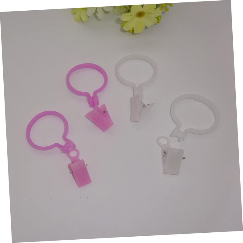 Zerodeko Shower Curtain Clips 10pcs 12x6cm Round Stable Plastic for