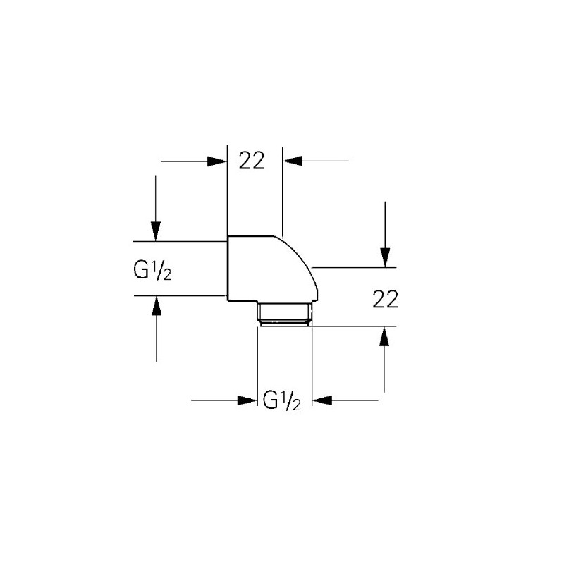 Grohe 45304000 Elbow for shower valves