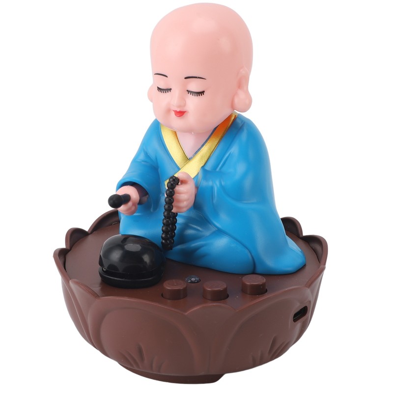 Musical Nodding Monk Figurine Decoration Moving Head Buddha Statue with
