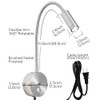 Dimmable Wall Mounted Reading Light with USB Charging Port, Plug-in