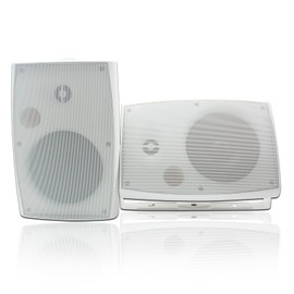 STUDIOFINIX 6.5 Inch 400W Outdoor Bluetooth Speakers Waterproof Wired, Wall Mount Speakers All-Weather Durability for Patio, Covered, Deck, Porch, Pool(Pair, White)