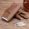 COOL KNIGHT Leather Cigar Case - Cedar Wood Lining Travel
