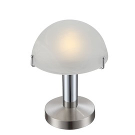 Globo LED Tisch Lampe Leuchte Nickel Matt Chrom Glas Touch Schalter Schlaf Zimmer, 21934