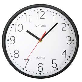 Unilux Wall Clock, Black, 25x25x4.5