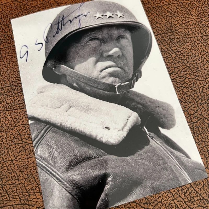 George Patton as American General and German Gruppenfuhrer- signed photograph