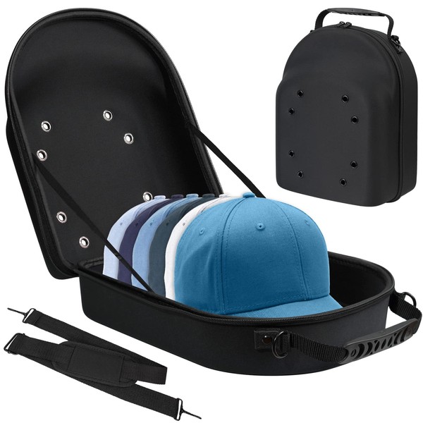 JOENCOST Hat Travel Case,Hat Carrier Case with Carrying Handle and Adjustable Shoulder Strap, Works Great as Hat Storage for Baseball Caps to Preventing Hat Deformation