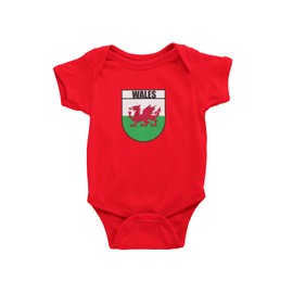 Welsh baby grow Football Rugby Badge Welsh Gifts for Baby - Red Babies Cymru Fan Outfit perfect for those young wales fans 100% cotton (0-3)