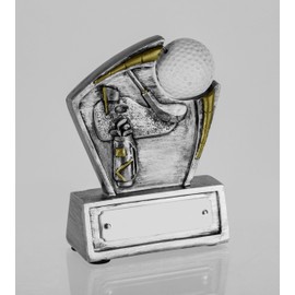SilverTrophy: Golf Ball Trophy Shield Award - Ideal for Championships, Winners, Longest Drive, Nearest the Pin, Competition, Golfing Events & Presentations, Silver & Gold Affordable