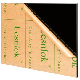Lesnlok 18 x 24 Black Transparent Acrylic Sheet 1/4 inch Thick 6mm 1 Pieces Cast Plexiglass Sheet for Sign,Craft,Painting,Laser Cutting (1, 18 x 24 x 1/4)